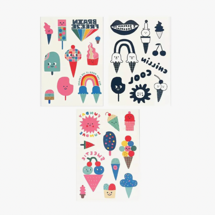 Mini Tattoo Palooza Temporary Tats X Suzy Ultman- Ice Cream Party