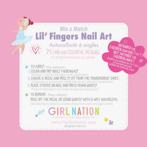 Lil' Fingers Nail Art | Pretty Ballerinas Nail Stickers (3-7yrs)