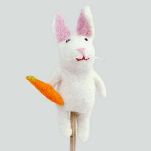 Felt Finger Puppets - Bunny with Carrot