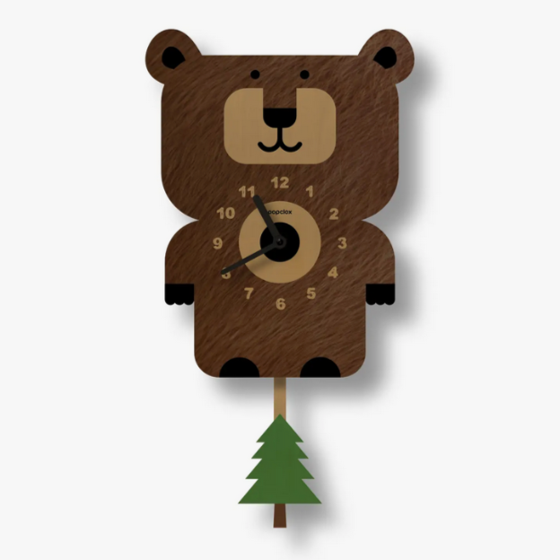 Bear Pendulum Clock -wood
