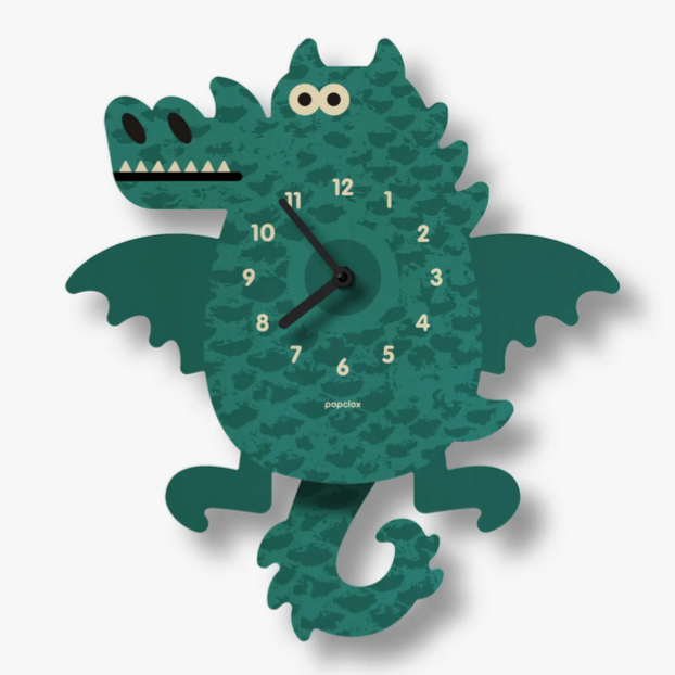 Blue Dragon Pendulum Clock -wood