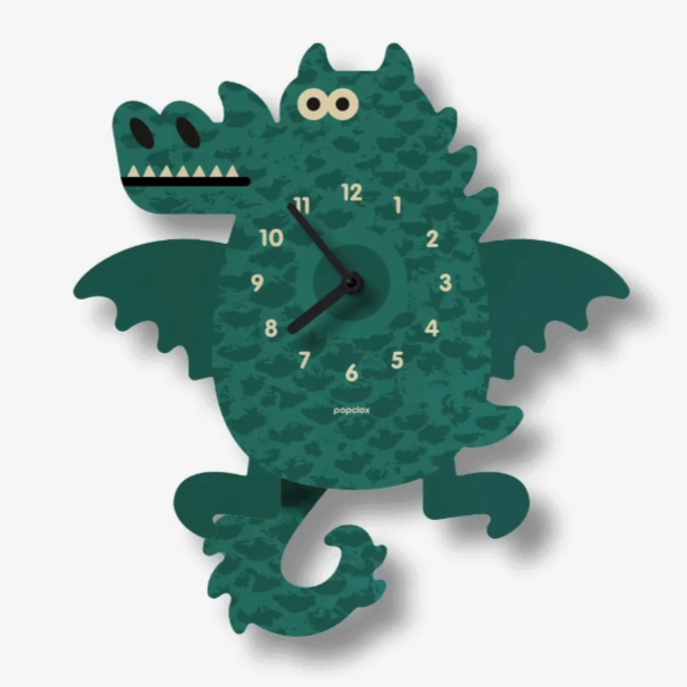 Blue Dragon Pendulum Clock -wood