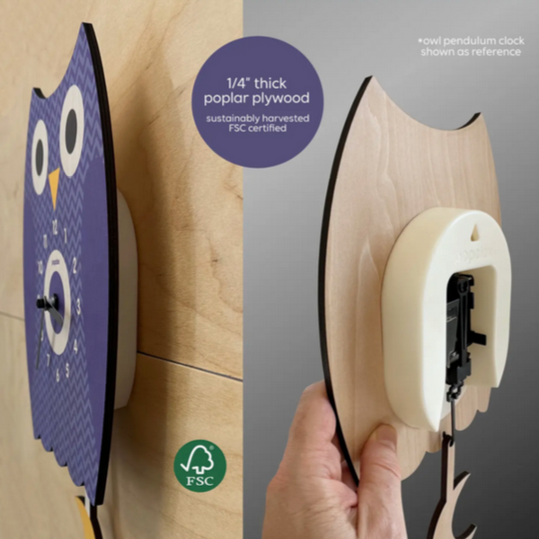 Panda Pendulum Clock -wood