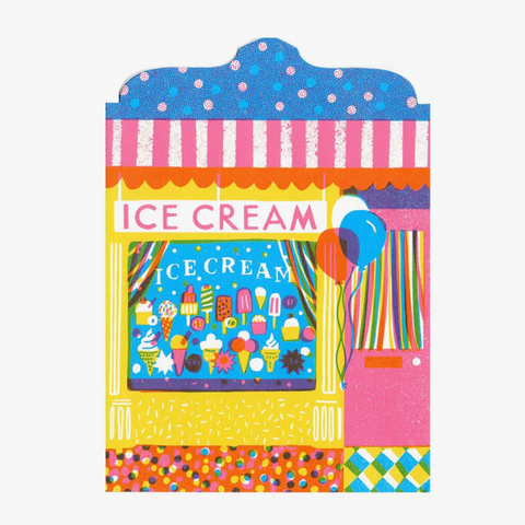 Ice Cream Shop Die Cut Card -hello/birthday