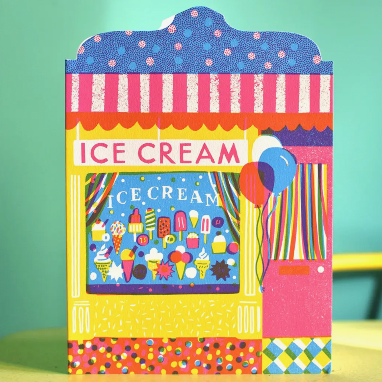 Ice Cream Shop Die Cut Card - Louise Lockhart