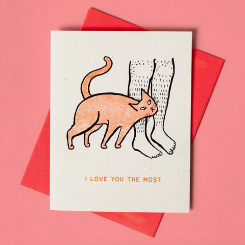 I Love You the Most - Risograph Card -love