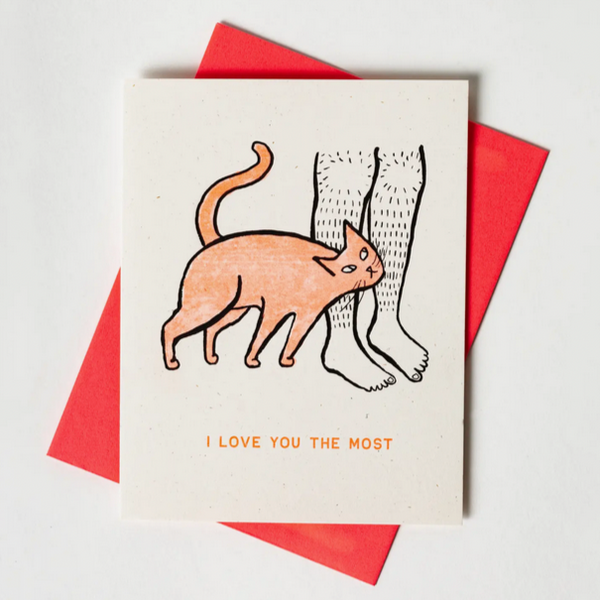 I Love You the Most - Risograph Card -love
