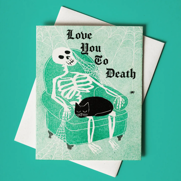 Love You To Death - Risograph Greeting Card -love