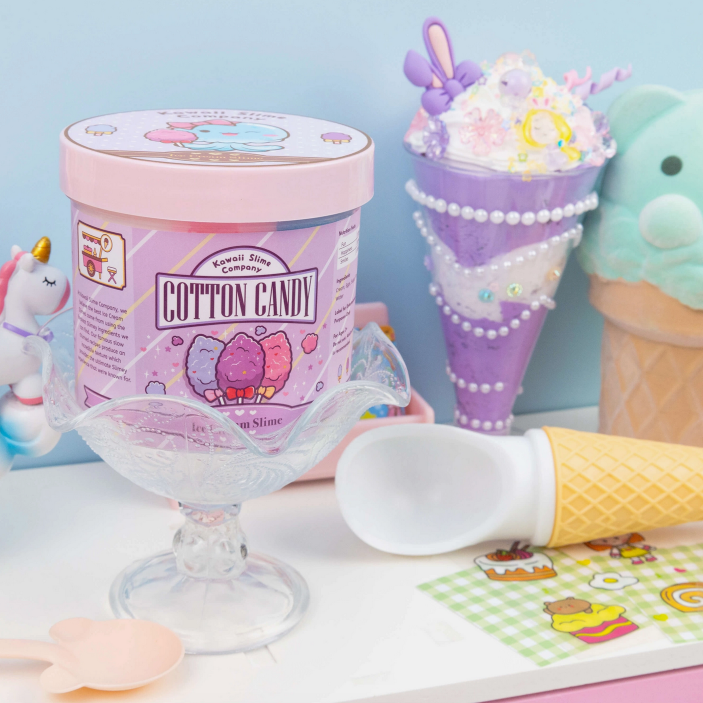 Cotton Candy Scented Ice Cream Pint Slime