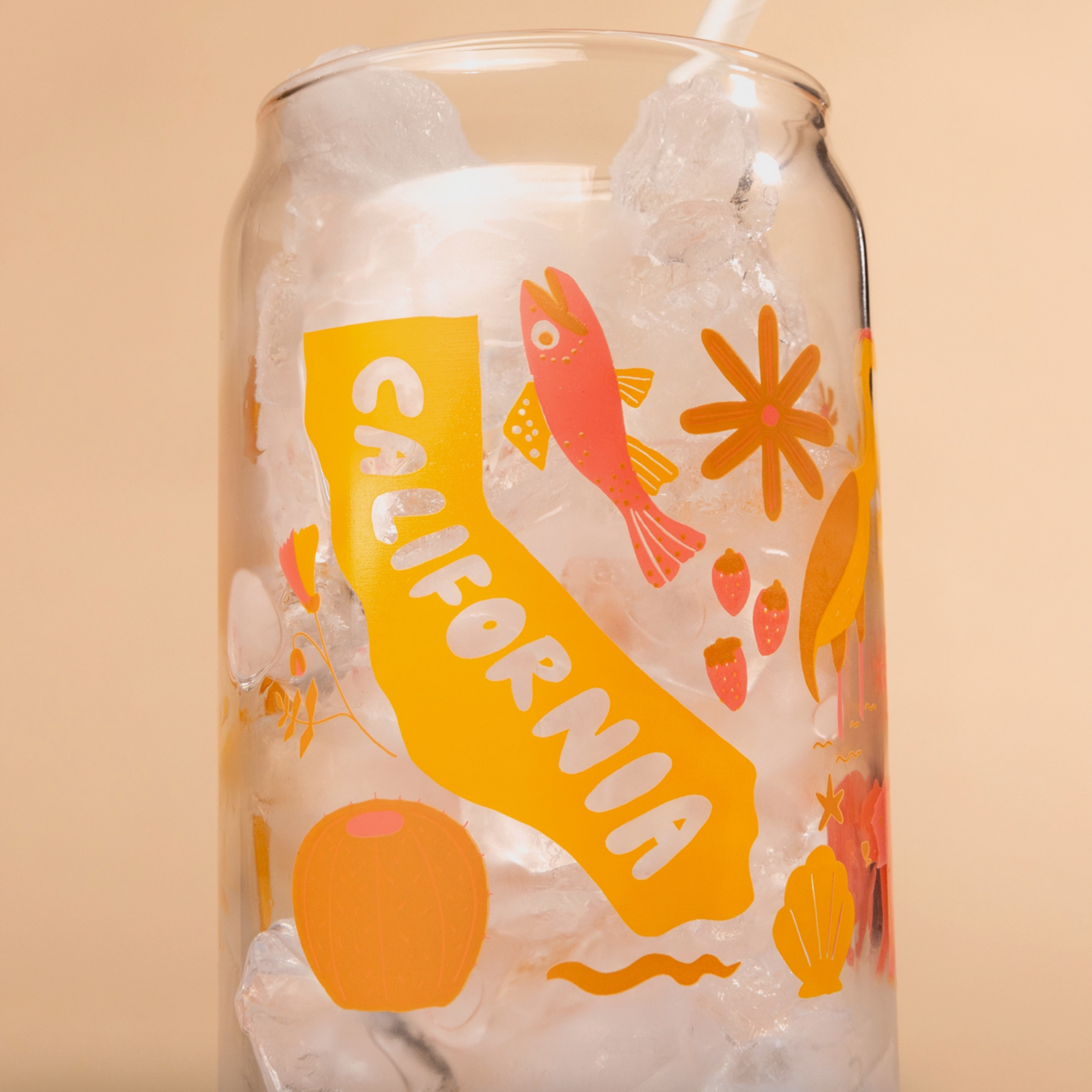 State of California Beer Can Glass -Carolyn Suzuki