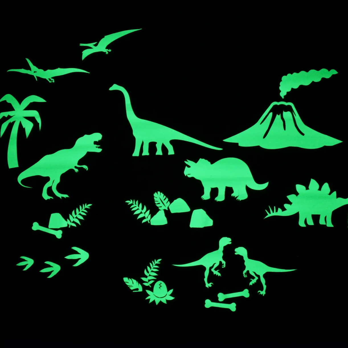 Dino World -glow stickers (set)