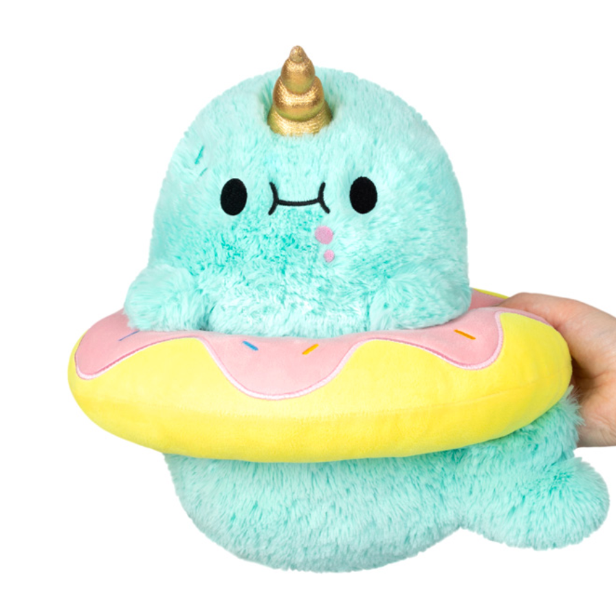 Mini Squishable Sparkles the Narwhal in Donut