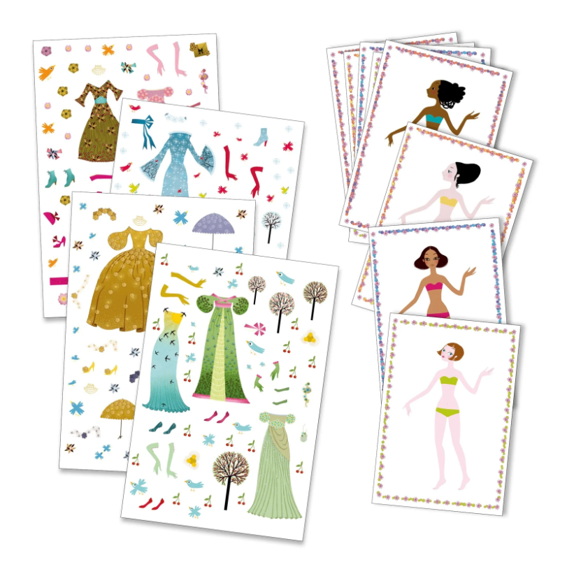 Paper Dolls Dresses Through the Seasons Stickers