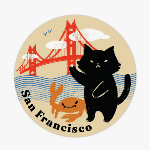 San Francisco Cat Magnet Fridge Desk