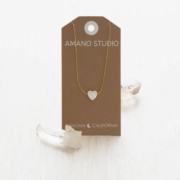 Mother of Pearl Heart Necklace