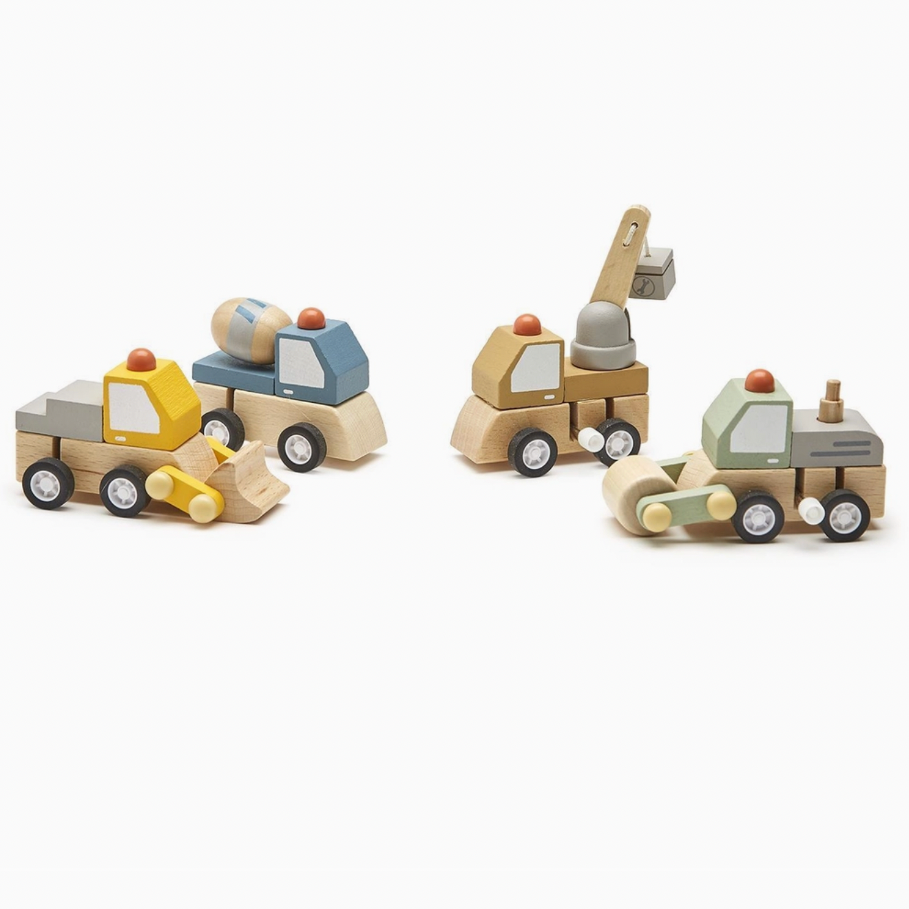 Construction Vehicle Wooden Wind-Up Truck