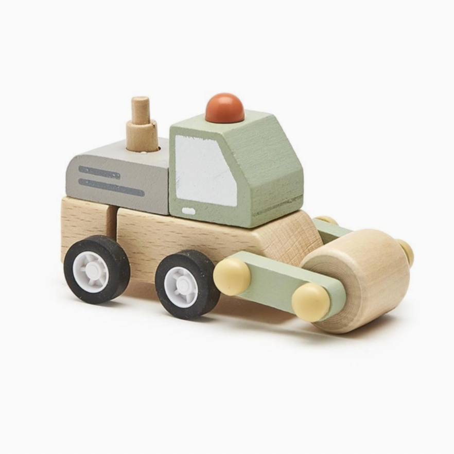 Construction Vehicle Wooden Wind-Up Truck