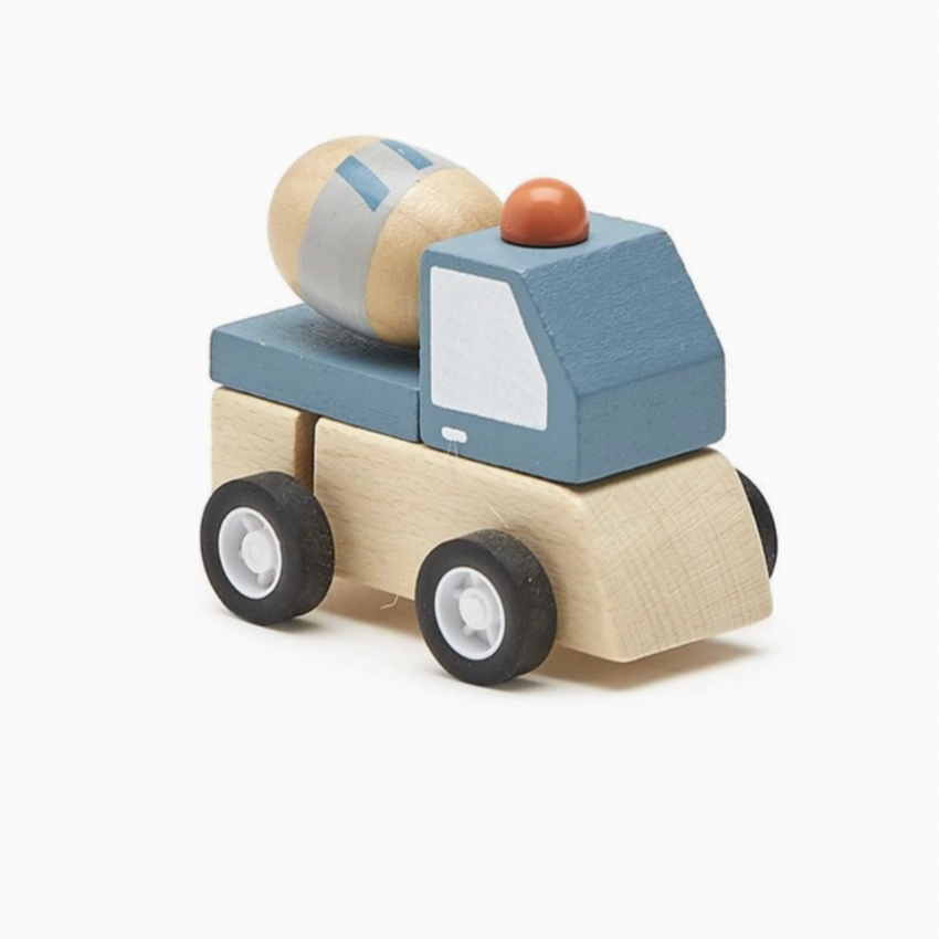 Construction Vehicle Wooden Wind-Up Truck