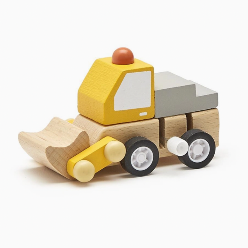 Construction Vehicle Wooden Wind-Up Truck