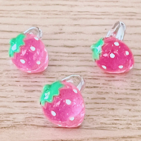 Pop Cutie Pink Strawberry Kids Ring - adjustable size