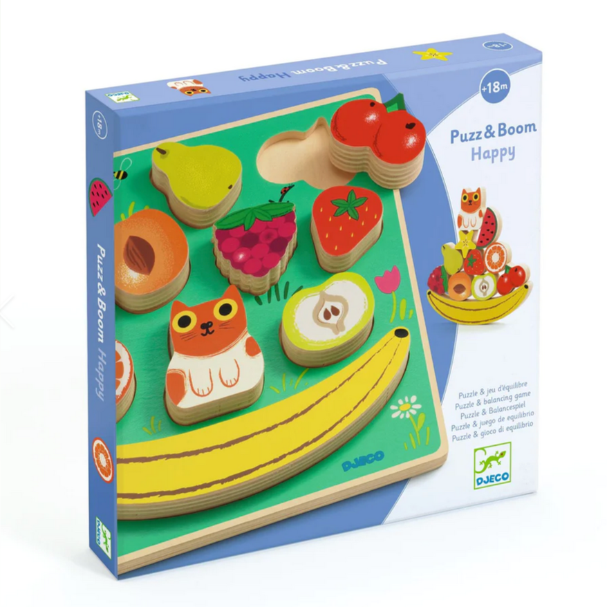 Puzz & Boom Happy  Wooden Puzzle (18mos-3yrs)