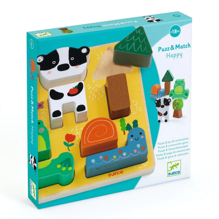 Puzz & Match Happy Wooden Puzzle (18mos-2yrs)
