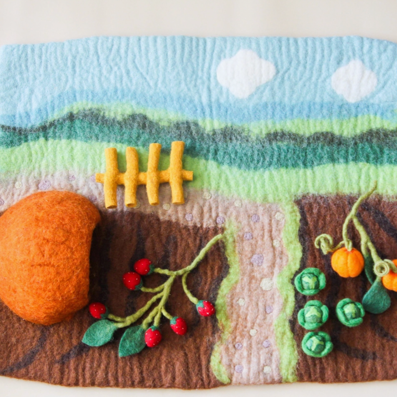 Felt Rustic Farm Play Rug Playscape