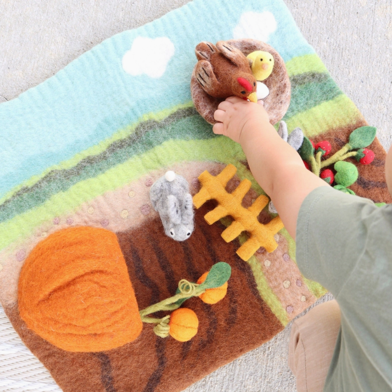 Felt Rustic Farm Play Rug Playscape