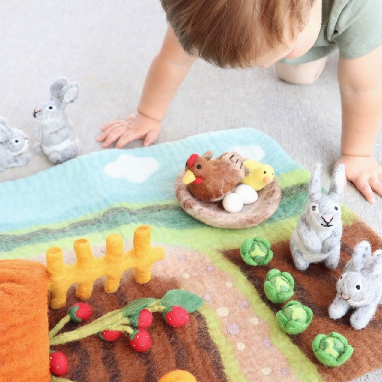 Felt Rustic Farm Play Rug Playscape