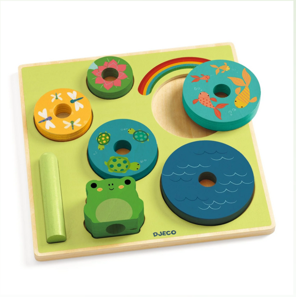 Puzz & Stack Rainbow Wooden Puzzle -18m+