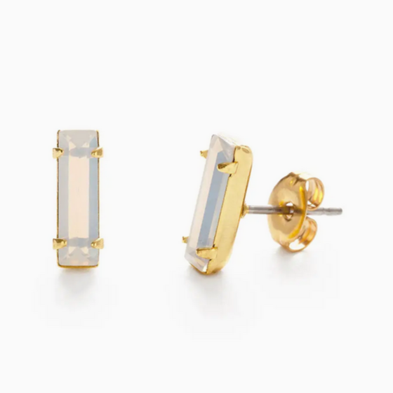 Baguette Stud Earring -opal