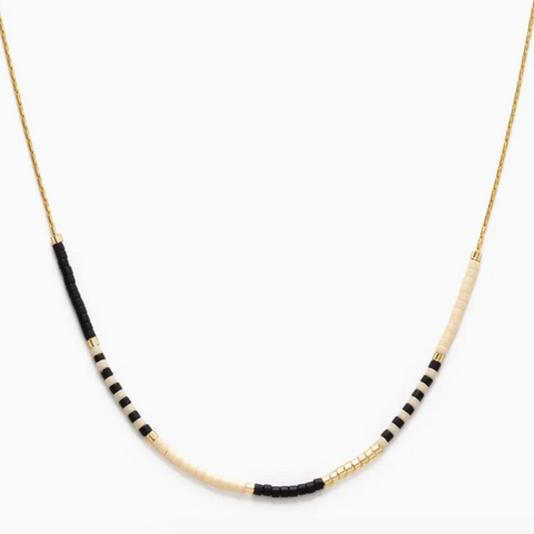 Black & Bone - Japanese Seed Bead Necklace