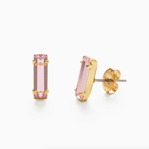 Baguette Stud Earring -pink
