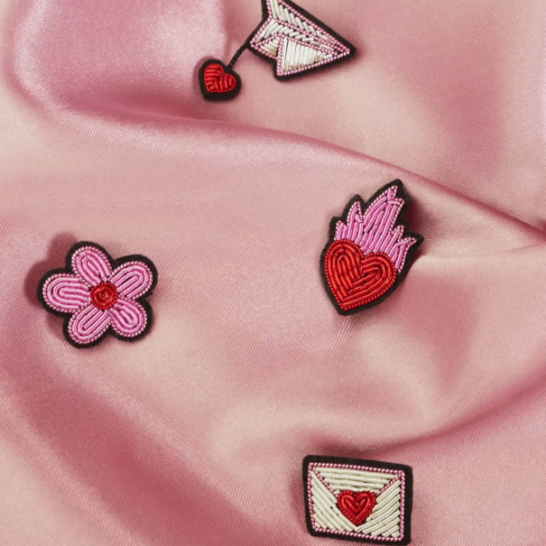 Handmade Cranberry Mini Love Envelope Brooch - Handmade