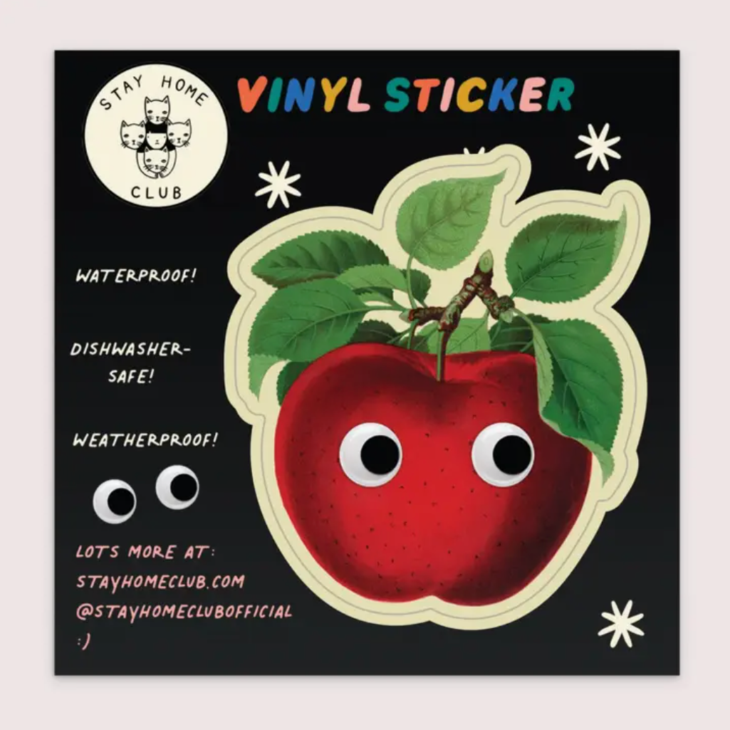 Googly Apple Vinyl Sticker