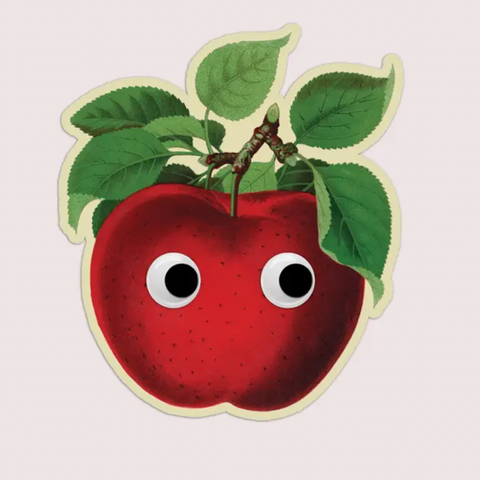 Googly Apple Vinyl Sticker