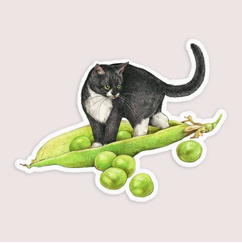 Peas Cat Vinyl Sticker