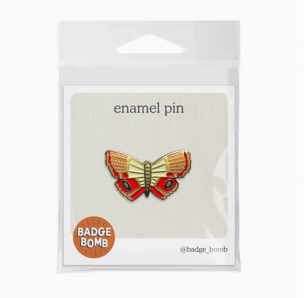 Stamped Butterfly Enamel Pin