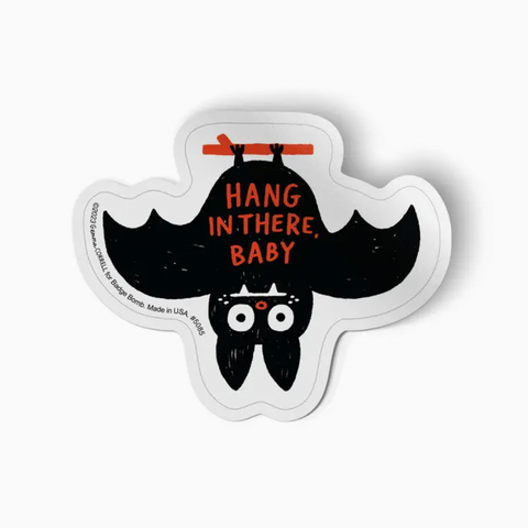 Hang in There Baby Bat Sticker By Gemma Correll
