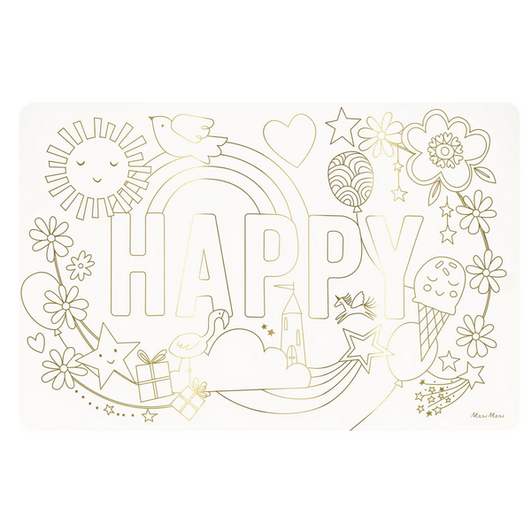 Happy Icons Colouring Placemats -pk8