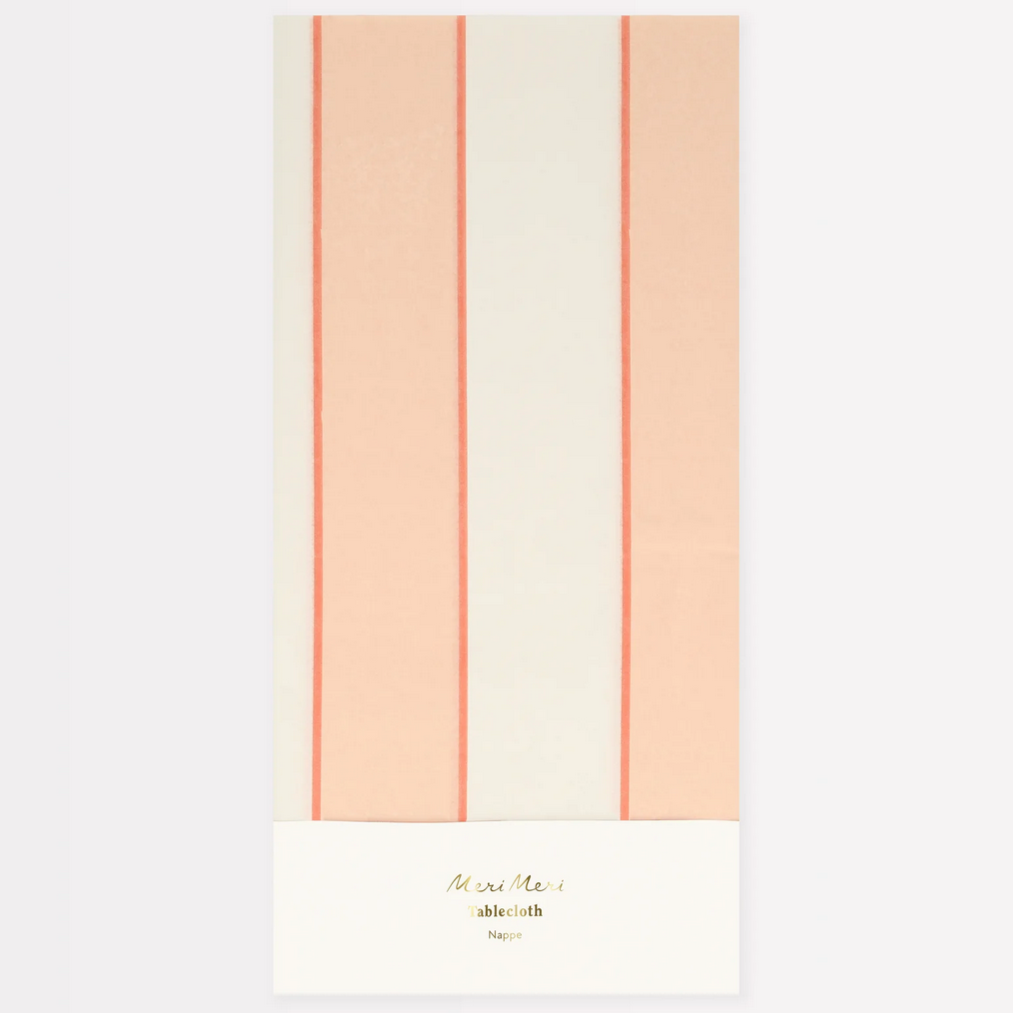 Peach Stripe Tablecloth