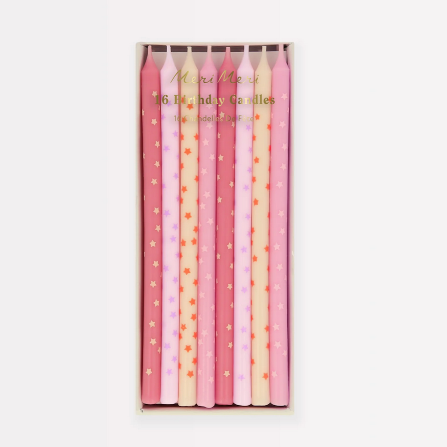 Pink Stars Candles