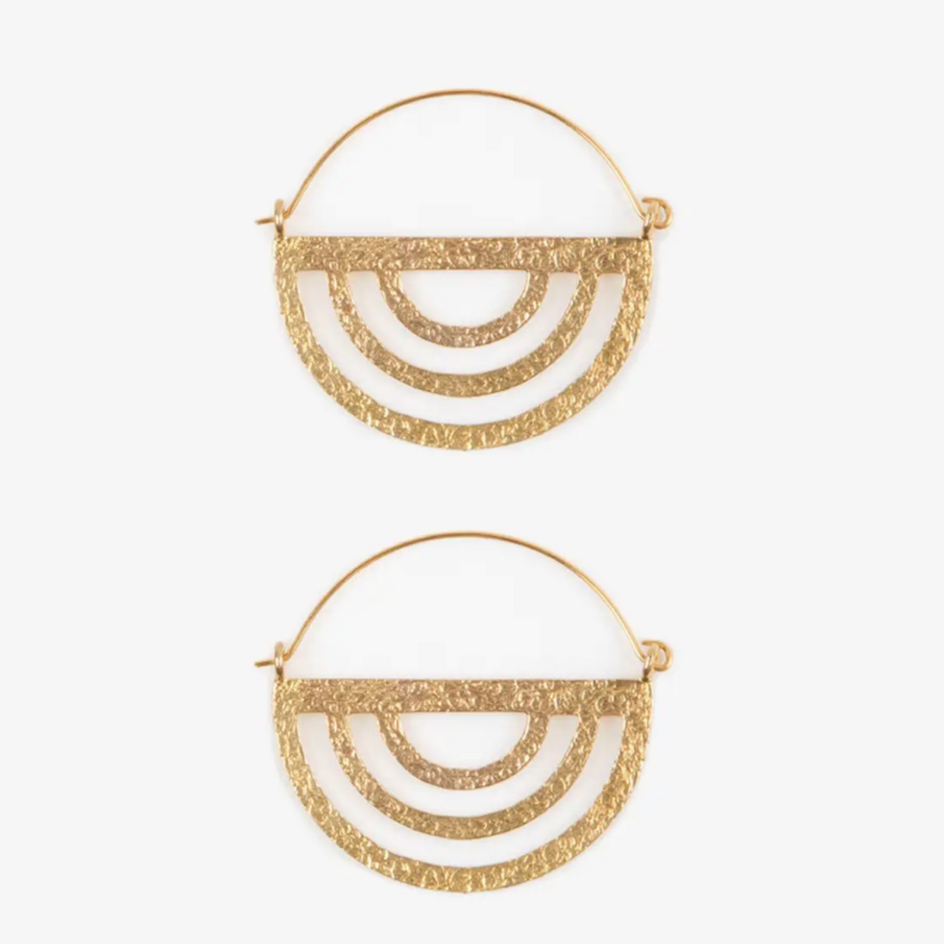 Brass Rainbow Hoops