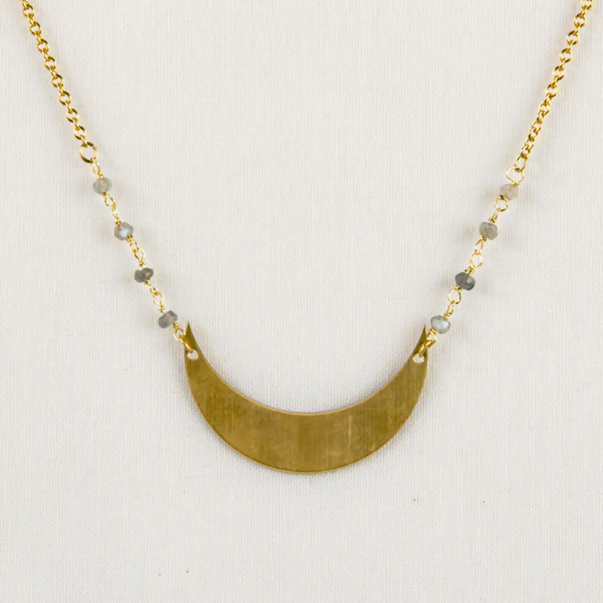 Labradorite and Moon Necklace