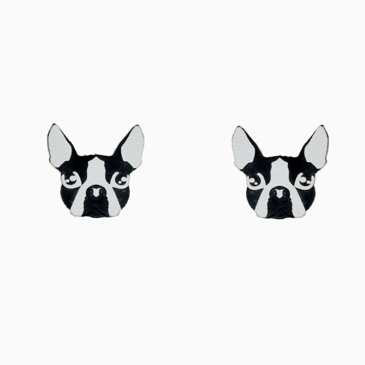Boston Terrier Earrings - Black and White