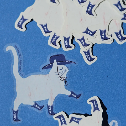 Cowboy Cat Clear Sticker