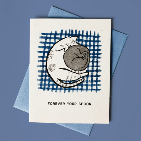 Forever Your Spoon - Risograph Card -love