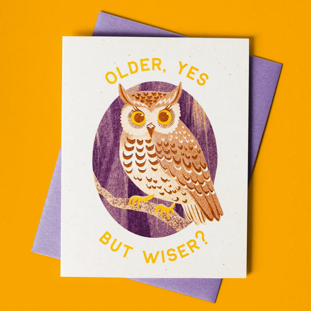 Older Owl- Risograph Card