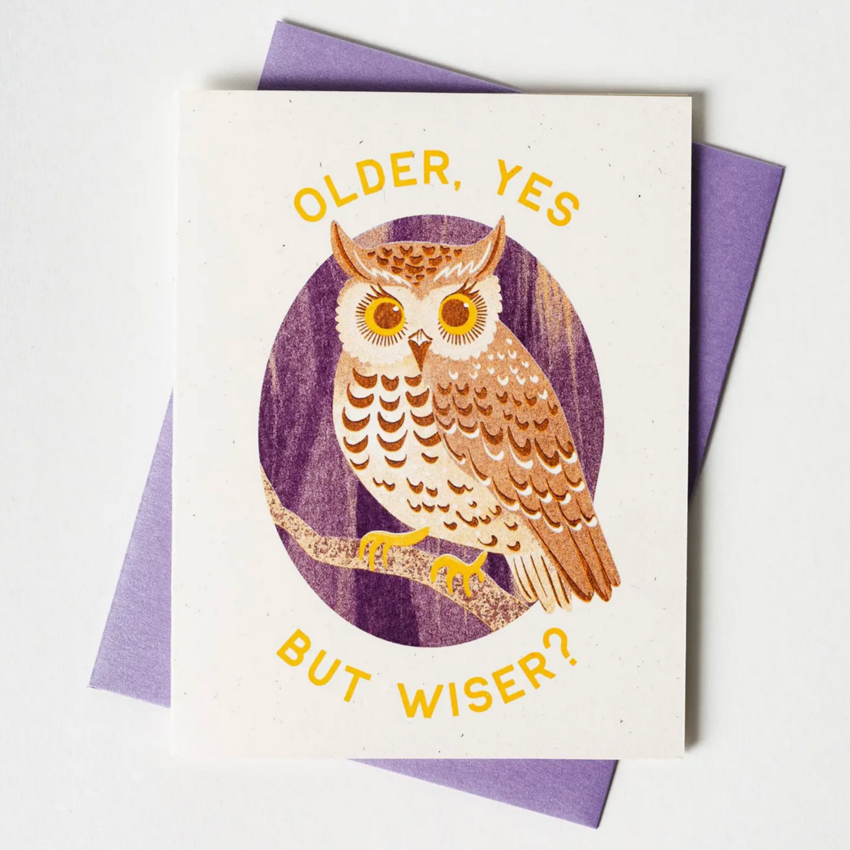 Older Owl- Risograph Card