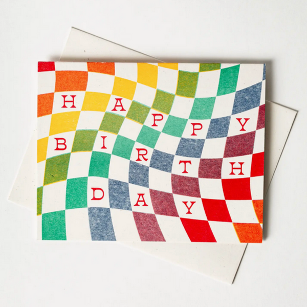 Rainbow Checkerboard Birthday -birthday